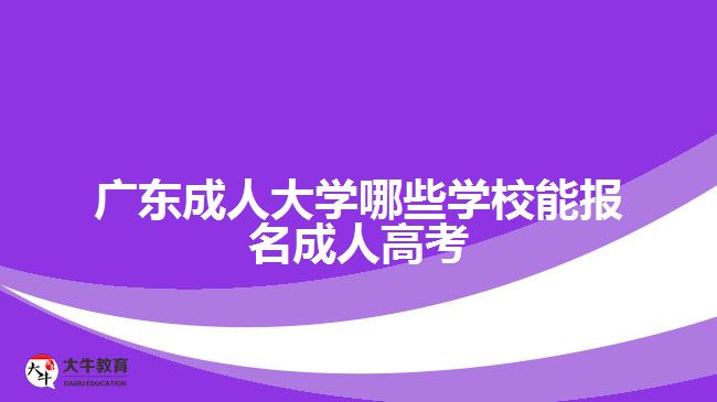 廣東成人大學(xué)哪些能報(bào)名成人高考