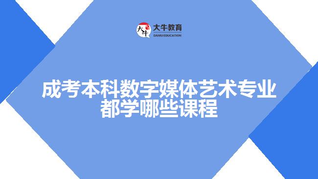 成考本科數(shù)字媒體藝術(shù)專業(yè)都學哪些課程