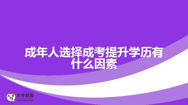 成年人選擇成考提升學歷有什么因素