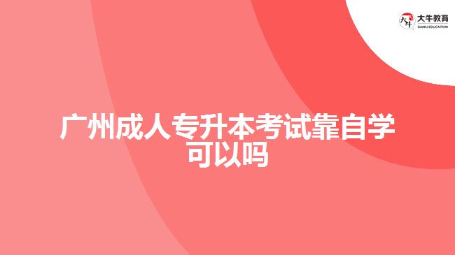 廣州成人專升本考試靠自學(xué)可以嗎