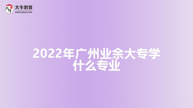 2022年廣州業(yè)余大專學(xué)什么專業(yè)