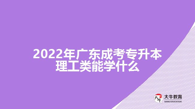 2022年廣東成考專升本理工類能學什么