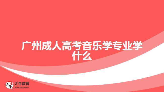 廣州成人高考音樂學(xué)專業(yè)學(xué)什么