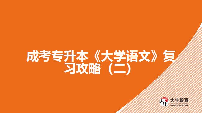 成考專升本《大學語文》復習攻略（二）