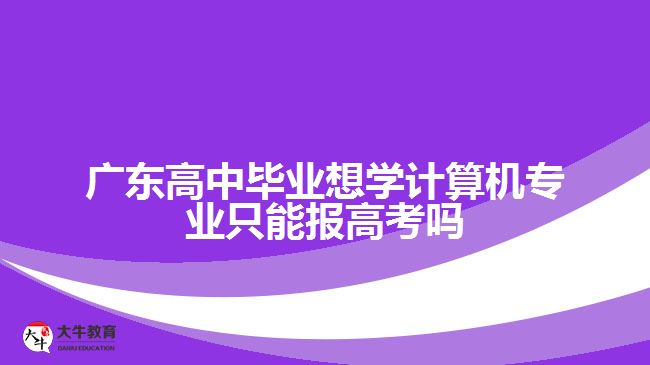 廣東高中畢業(yè)想學(xué)計(jì)算機(jī)專(zhuān)業(yè)只能報(bào)高考嗎