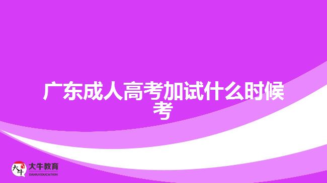 廣東成人高考加試什么時候考