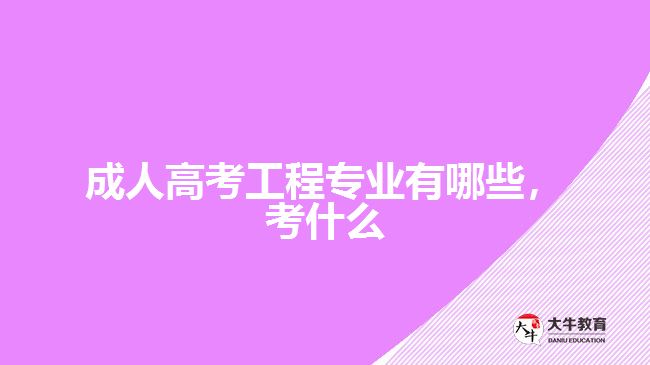 成人高考工程專業(yè)有哪些，考什么