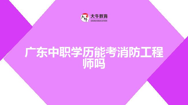 廣東中職學(xué)歷能考消防工程師嗎