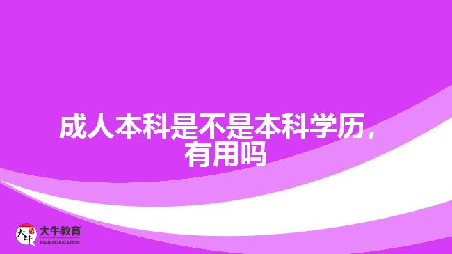 成人本科是不是本科學歷，有用嗎