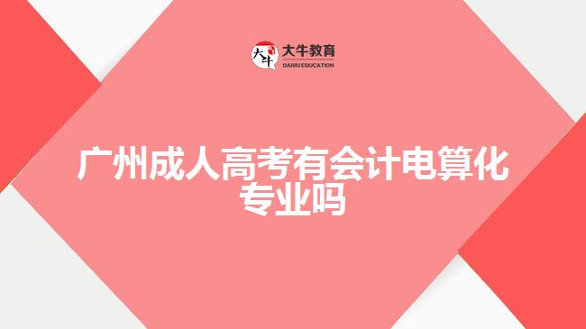 廣州成人高考有會(huì)計(jì)電算化專業(yè)嗎