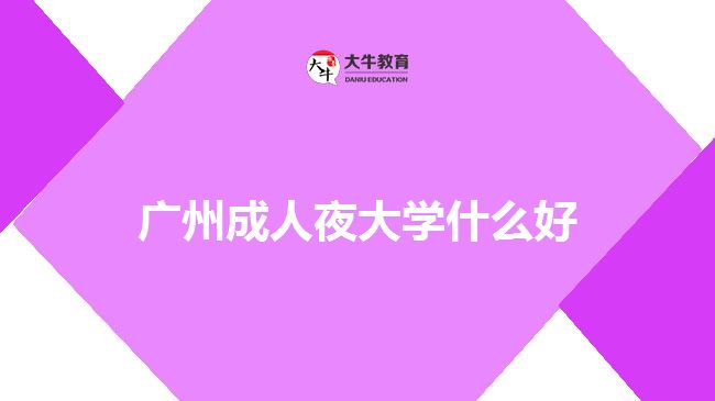 廣州成人夜大學(xué)什么好