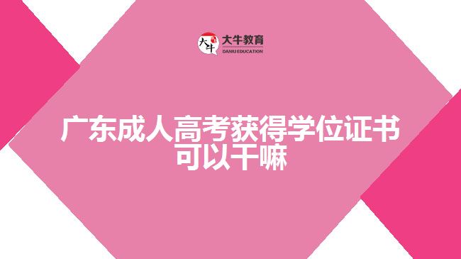 廣東成人高考獲得學(xué)位證書可以干嘛