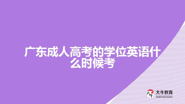 廣東成人高考的學(xué)位英語什么時候考