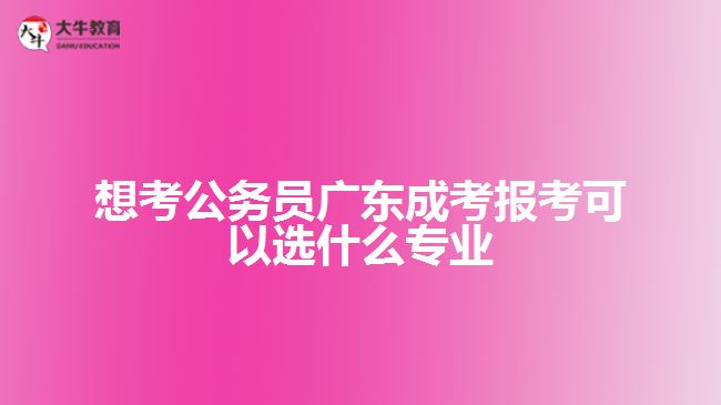 想考公務員廣東成考報考可以選什么專業(yè)