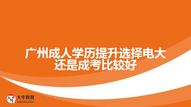 廣州成人學(xué)歷提升選擇電大還是成考比較好