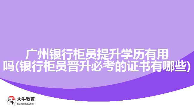 廣州銀行柜員提升學(xué)歷有用嗎(銀行柜員晉升必考的證書有哪些)