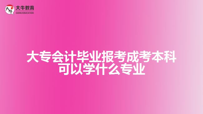 大專會計畢業(yè)報考成考本科可以學(xué)什么專業(yè)