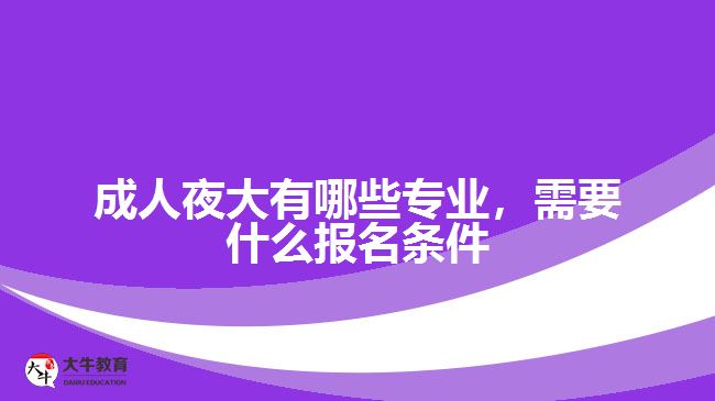 成人夜大有哪些專業(yè)，需要什么報名條件