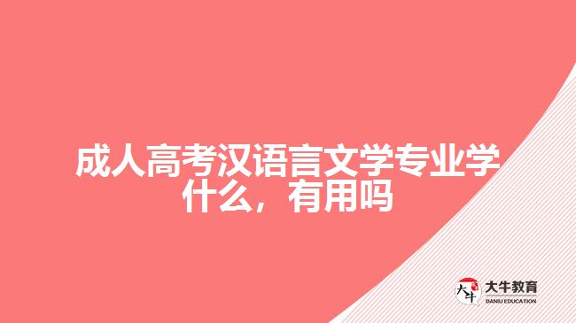 成人高考漢語言文學(xué)專業(yè)學(xué)什么，有用嗎