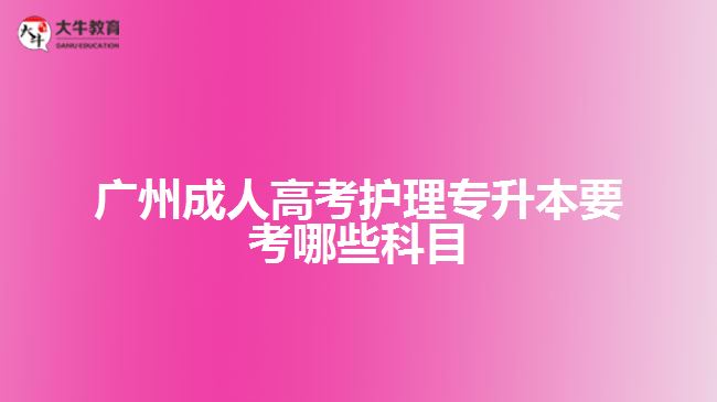 廣州成人高考護(hù)理專升本要考哪些科目