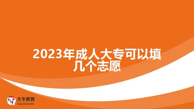 2023年成人大?？梢蕴顜讉€(gè)志愿