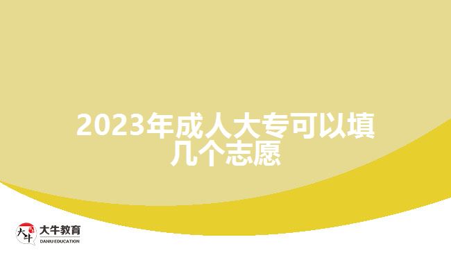 2023年成人大?？梢蕴顜讉€(gè)志愿