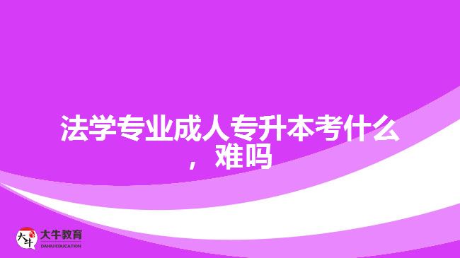 法學專業(yè)成人專升本考什么難嗎