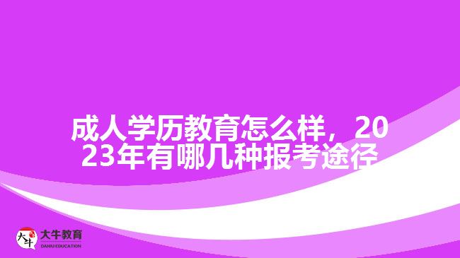 成人學歷教育怎么樣，2023年有哪幾種報考途徑