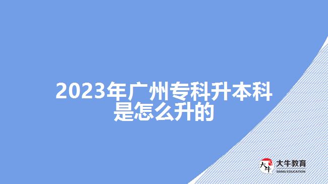 2023年廣州?？粕究剖窃趺瓷? /></div>
<p>　　成人高考專升本、自考專升本和開放大學(xué)專升本，都屬于成人教育專升本，是非全日制教學(xué)模式，適合社會在職、從業(yè)人員和社會其他人員報考，不需要脫離生成，可利用自己空閑的時間業(yè)余學(xué)習(xí)。</p>
<p>　　成考專升本，適合已經(jīng)取得畢業(yè)證的專科畢業(yè)生報考，報廣州2023年成人高考可在9月份網(wǎng)上報名，考生參加入學(xué)考試，成人高校根據(jù)考試分?jǐn)?shù)擇優(yōu)錄取。通過成考而取得入學(xué)資格，經(jīng)過2.5年學(xué)制或3年學(xué)制在校學(xué)習(xí)，達(dá)到畢業(yè)要求，可取得學(xué)校頒發(fā)的本科畢業(yè)證。</p>
<p>　　自考沒有學(xué)歷、年齡等報名限制，?？圃谧x或?qū)？飘厴I(yè)的考生，都可以選擇自考專升本考取本科學(xué)歷。報名自考，考生可自學(xué)也可以報班學(xué)習(xí)，再一門課程一門課程參加考試，所有科目合格后且具備有大專學(xué)歷，可申請畢業(yè)。</p>
<p>　　【推薦閱讀：<a href=