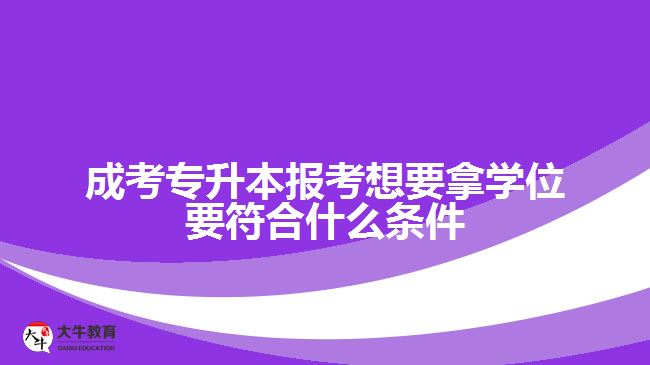 成考專升本報(bào)考學(xué)位符合什么條件