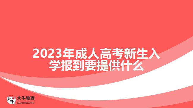 2023年成人高考新生入學報到要提供什么