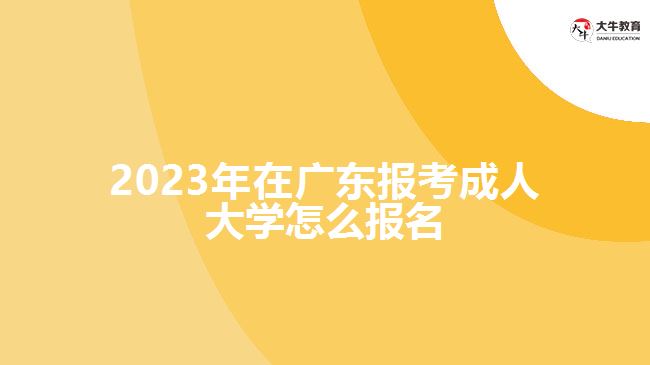 2023年在廣東報(bào)考成人大學(xué)怎么報(bào)名