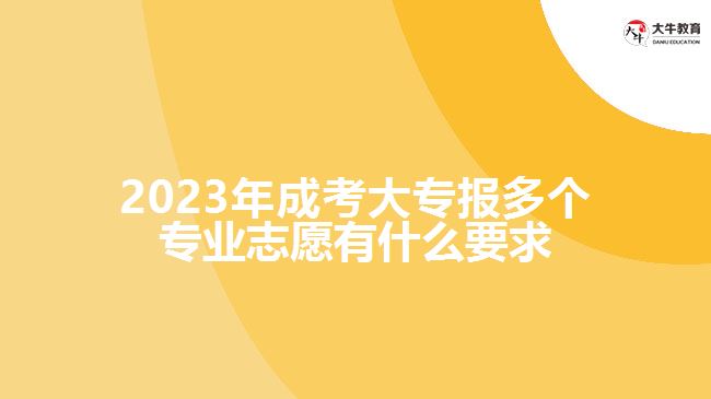 成考大專報(bào)多個(gè)專業(yè)志愿有什么要求