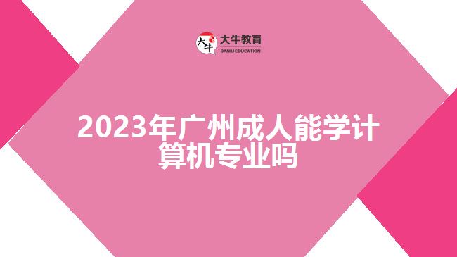 2023年廣州成人能學計算機專業(yè)嗎