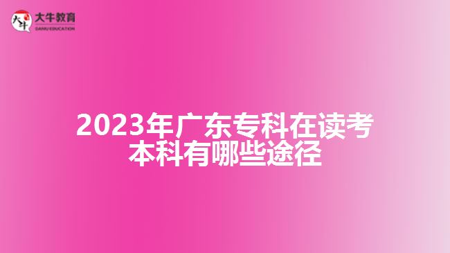 廣東?？圃谧x考本科有哪些途徑