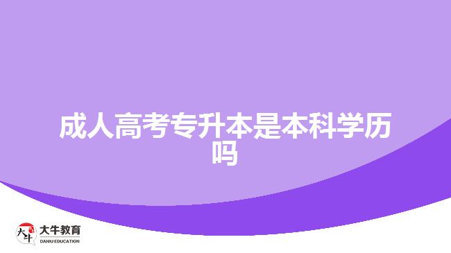 成人高考專升本是本科學(xué)歷嗎