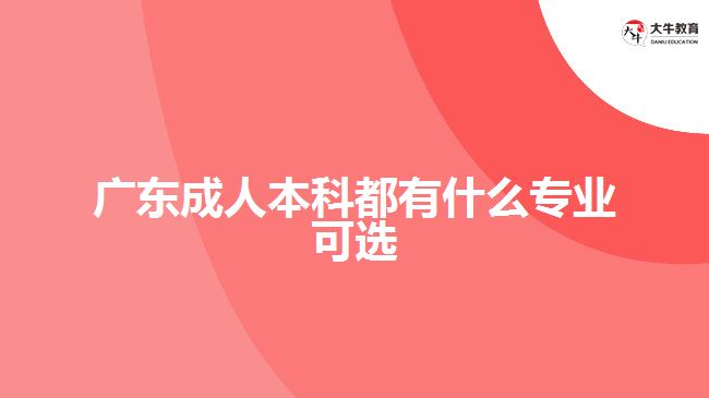 廣東成人本科都有什么專業(yè)可選