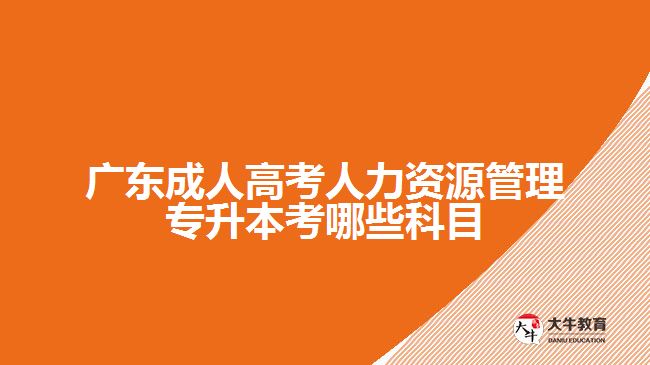 廣東成人高考人力資源管理專升本考哪些科目