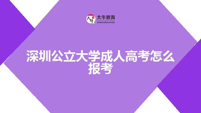 深圳公立大學(xué)成人高考怎么報(bào)考