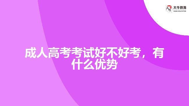 成人高考考試好不好考，有什么優(yōu)勢(shì)