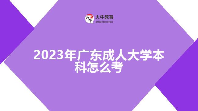 2023年廣東成人大學(xué)本科怎么考