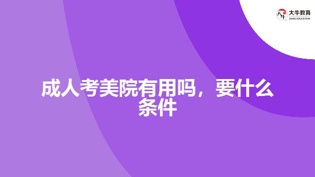 成人考美院有用嗎，要什么條件