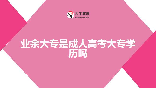 業(yè)余大專是成人高考大專學歷嗎