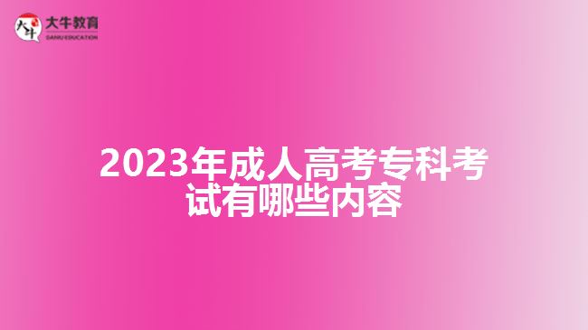 2023年成人高考?？瓶荚囉心男﹥?nèi)容