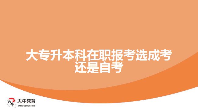 大專升本科在職報考選成考還是自考