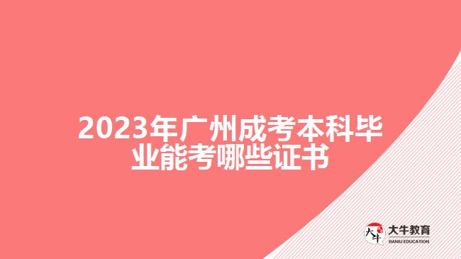 廣州成考本科畢業(yè)能考哪些證書