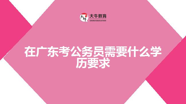 在廣東考公務(wù)員需要什么學歷要求