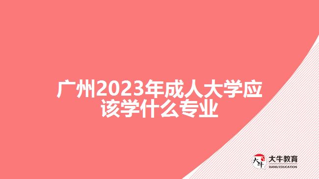 廣州2023年成人大學應該學什么專業(yè)