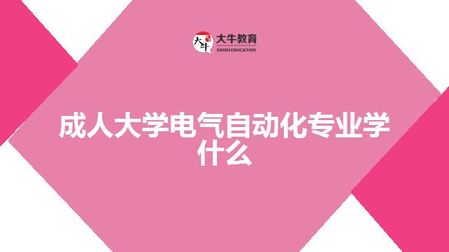 成人大學電氣自動化專業(yè)學什么