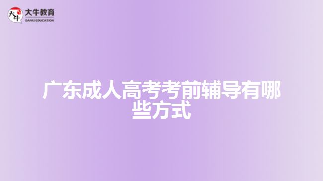 廣東成人高考考前輔導有哪些方式